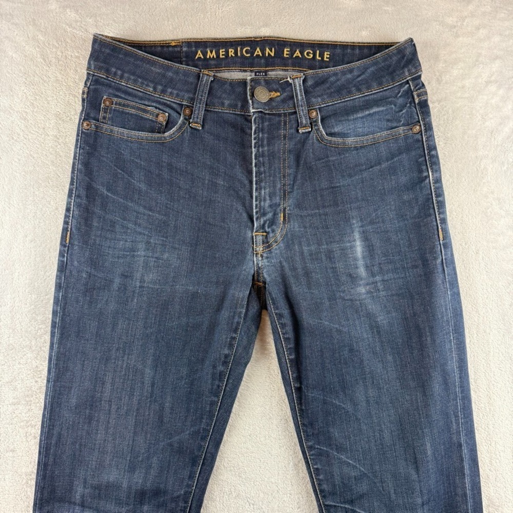 American Eagle Jeans Mens 30x34 Blue Slim Fit Dark Wash Flex Stretch Denim